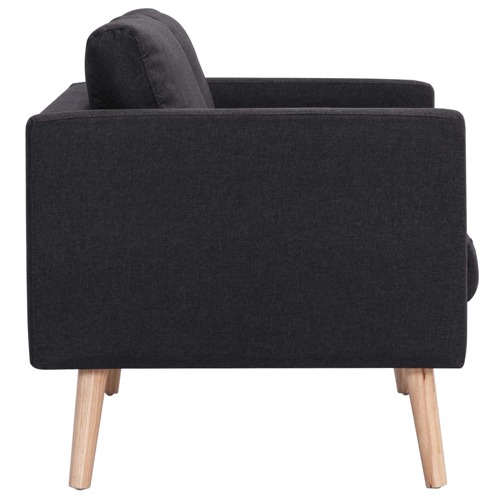 vidaXL Canapea cu 3 locuri, negru, material textil vidaXL Canapea cu 3 locuri, negru, material textil