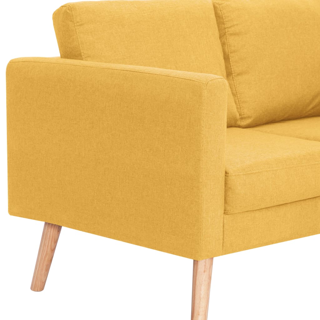 vidaXL Canapea cu 2 locuri, galben, material textil