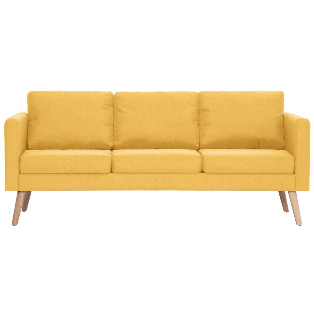 vidaXL Canapea cu 3 locuri, galben, material textil vidaXL Canapea cu 3 locuri, galben, material textil