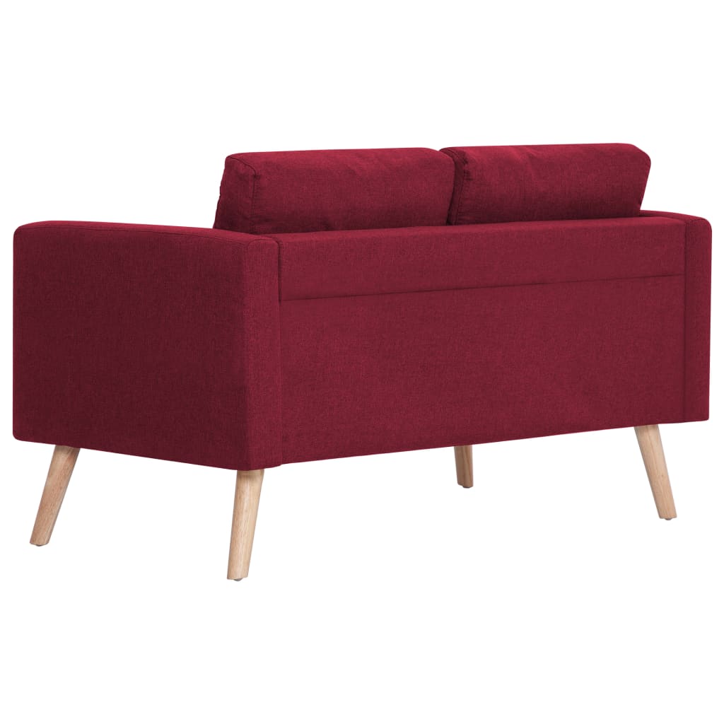 vidaXL Canapea cu 2 locuri, roșu, material textil