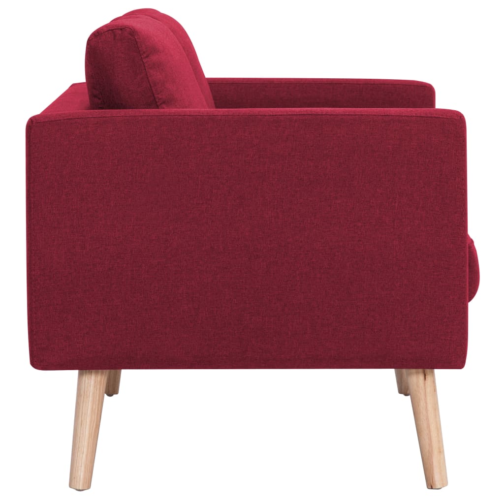 vidaXL Canapea cu 2 locuri, roșu, material textil