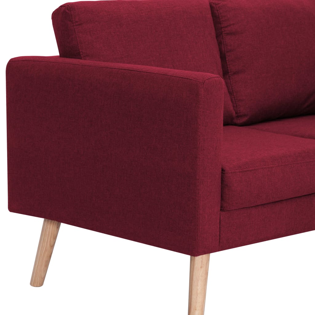 vidaXL Canapea cu 2 locuri, roșu, material textil