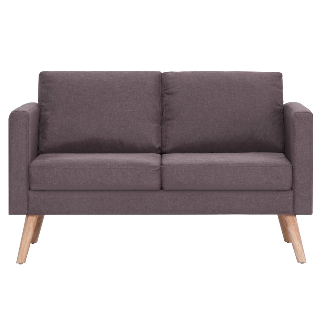 vidaXL Canapea cu 2 locuri, gri taupe, material textil