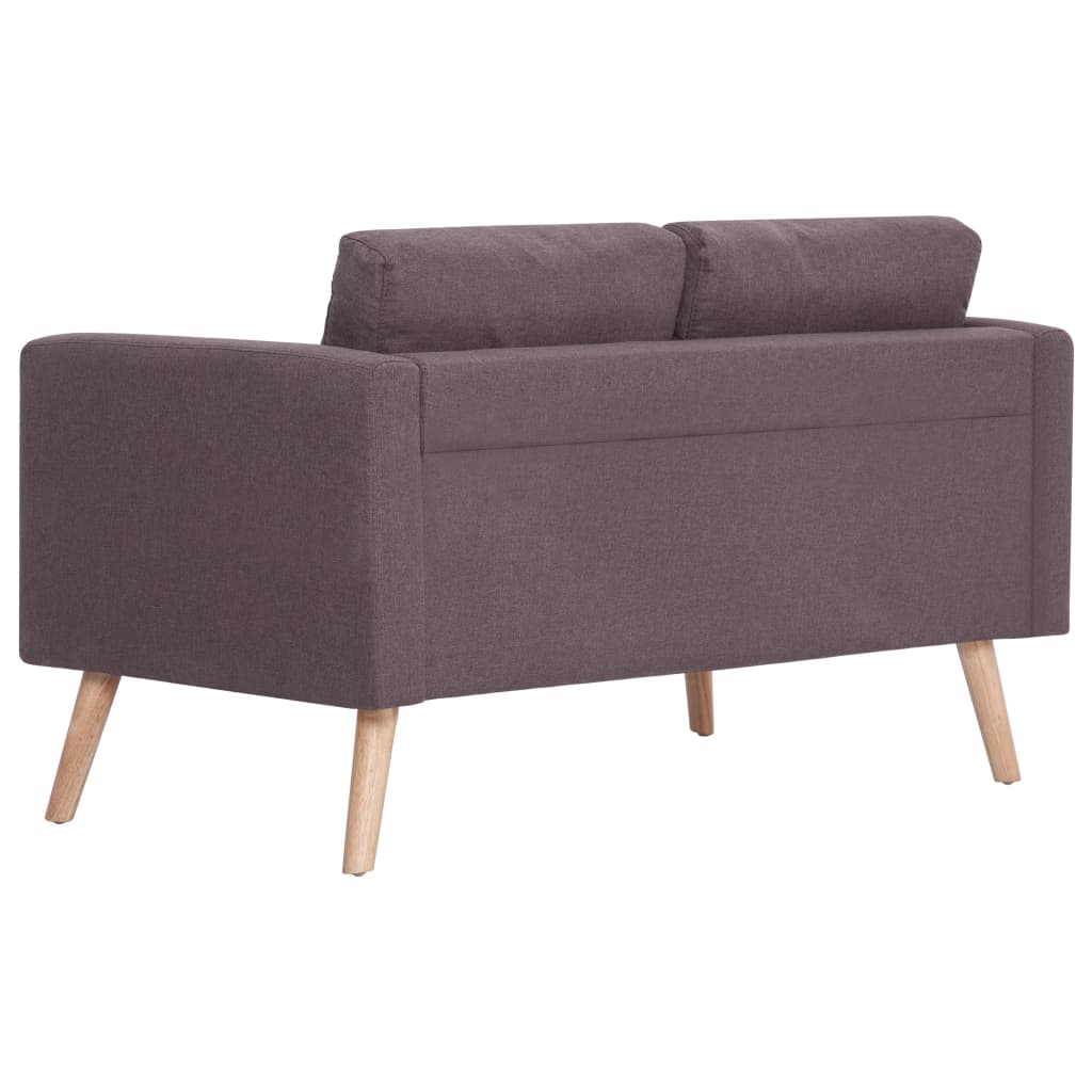 vidaXL Canapea cu 2 locuri, gri taupe, material textil