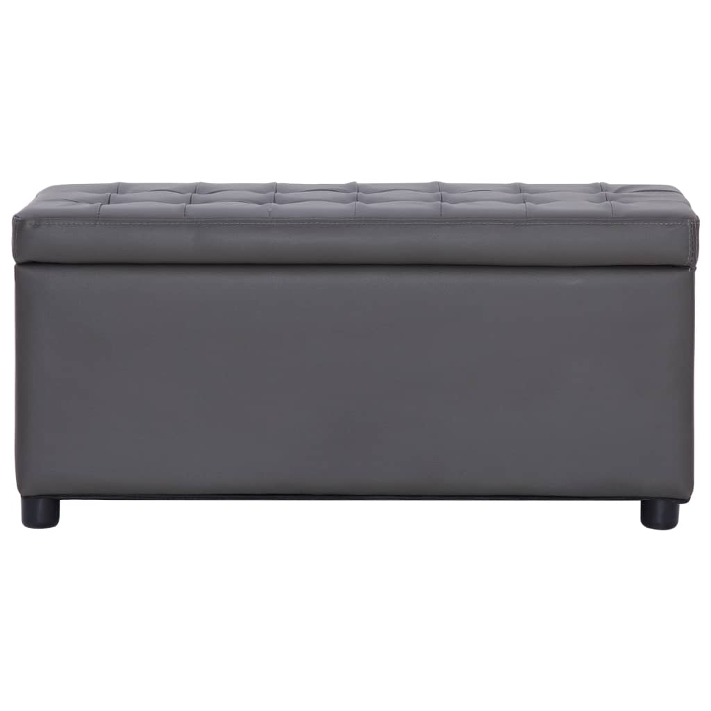 vidaXL Taburet de depozitare, gri, 87,5 cm, piele artificială