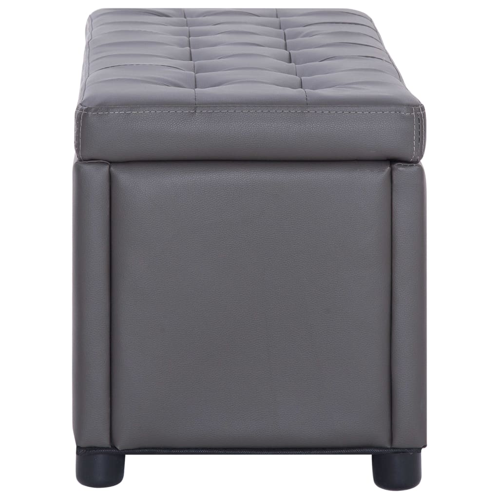 vidaXL Taburet de depozitare, gri, 87,5 cm, piele artificială