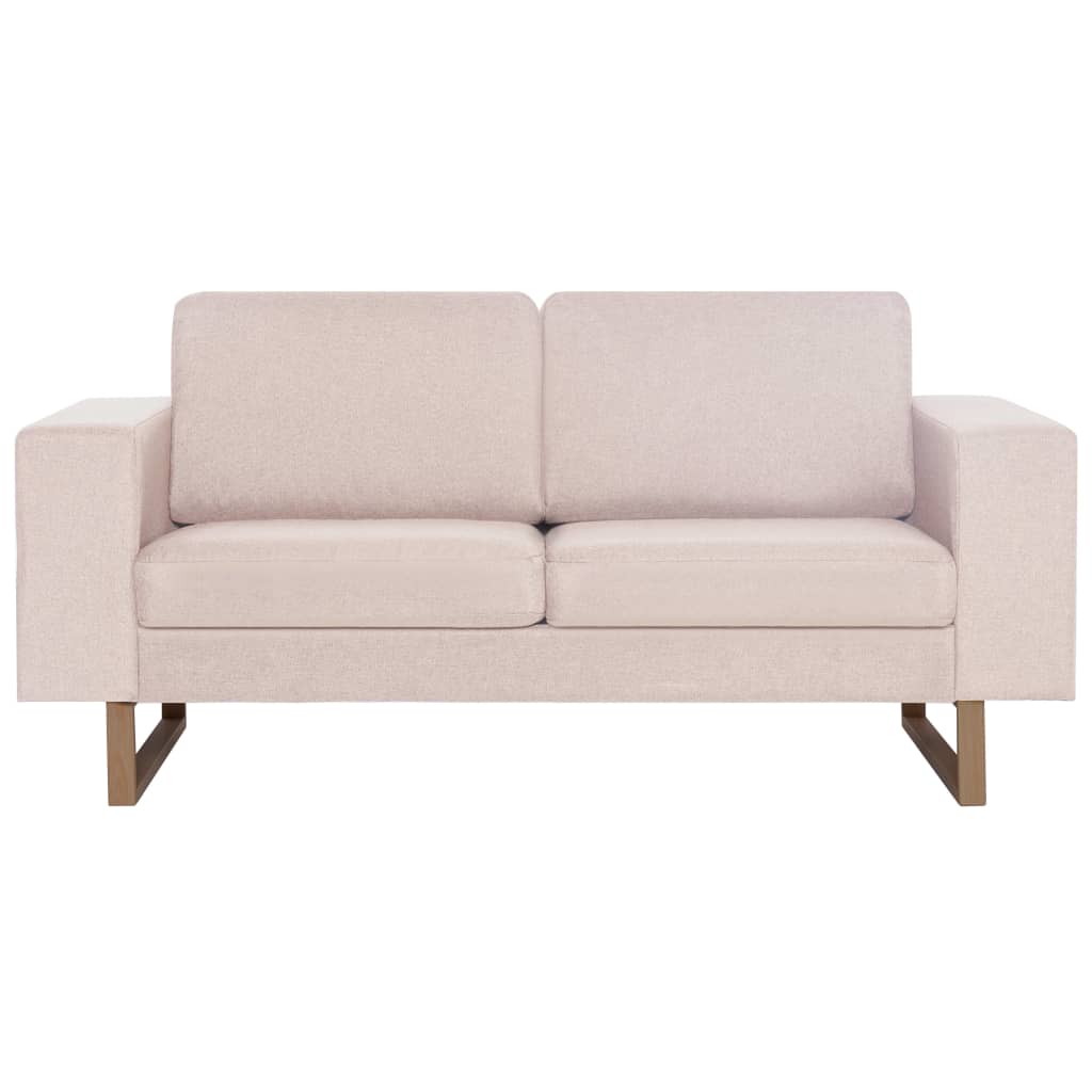 vidaXL Canapea cu 2 locuri, crem, material textil vidaXL Canapea cu 2 locuri, crem, material textil