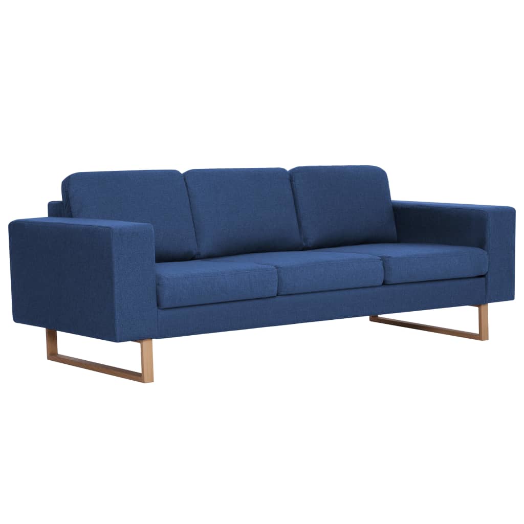 vidaXL Canapea cu 3 locuri, albastru, material textil vidaXL Canapea cu 3 locuri, albastru, material textil