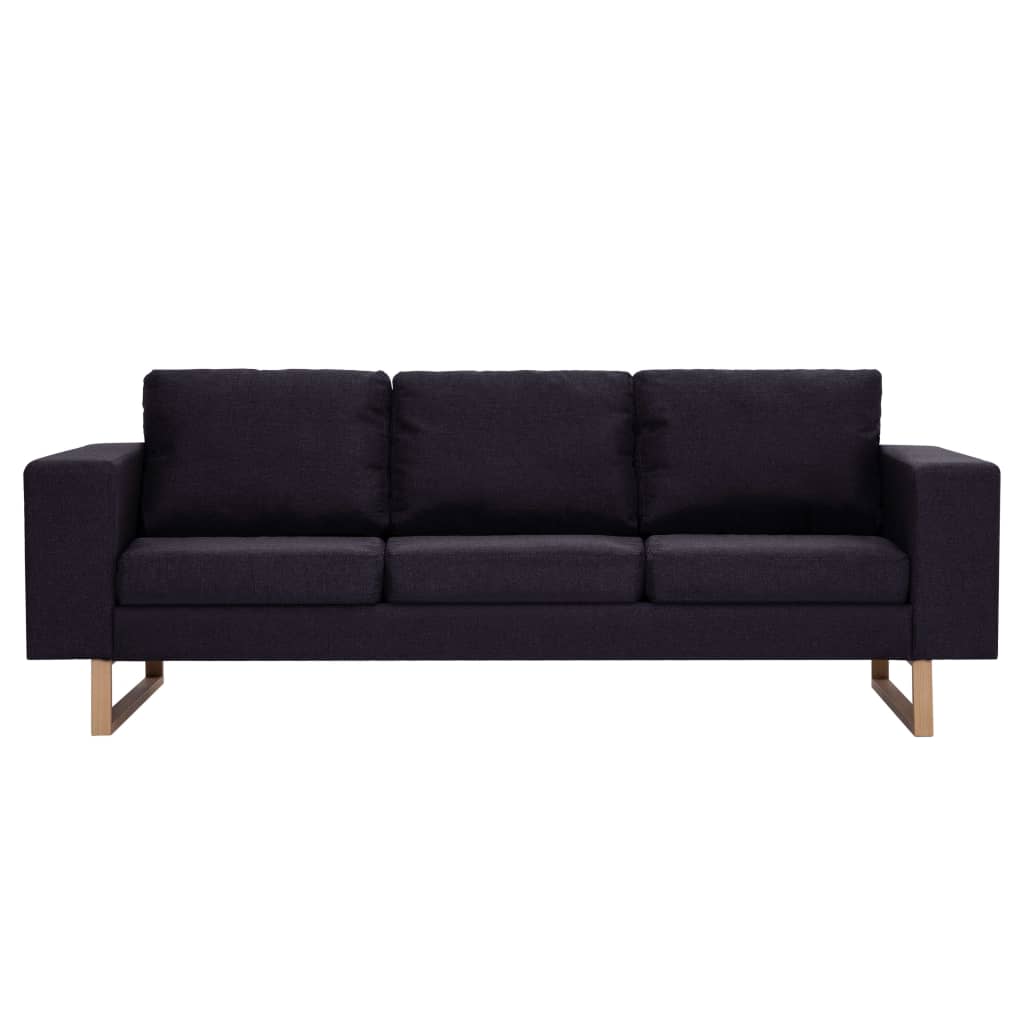 vidaXL Canapea cu 3 locuri, negru, material textil vidaXL Canapea cu 3 locuri, negru, material textil