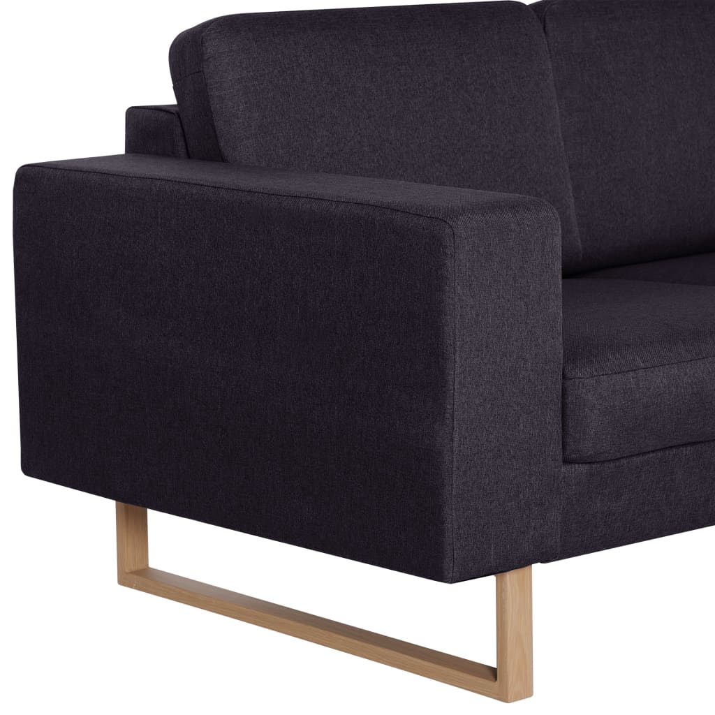 vidaXL Canapea cu 3 locuri, negru, material textil vidaXL Canapea cu 3 locuri, negru, material textil