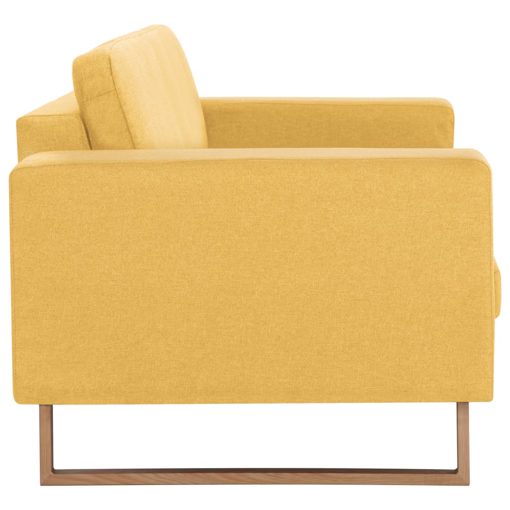 vidaXL Canapea cu 2 locuri, galben, material textil