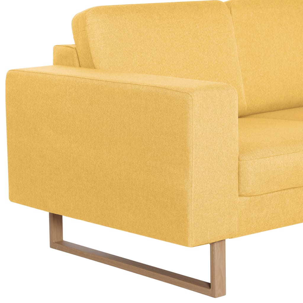 vidaXL Canapea cu 2 locuri, galben, material textil