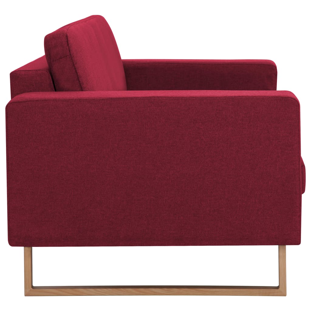 vidaXL Canapea cu 2 locuri, roșu vin, material textil