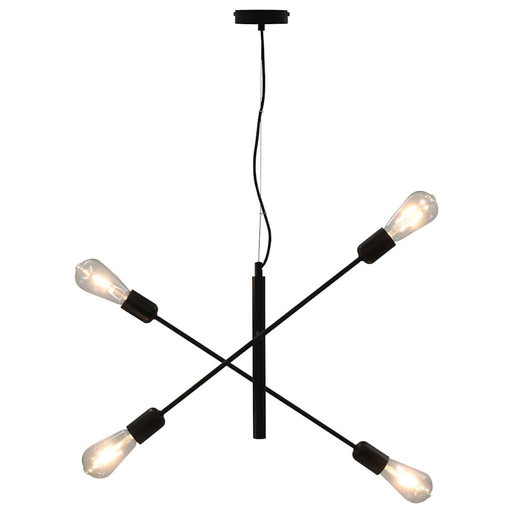 vidaXL Lustră cu becuri cu filament, negru, 2 W, E27 vidaXL Lustră cu becuri cu filament, negru, 2 W, E27