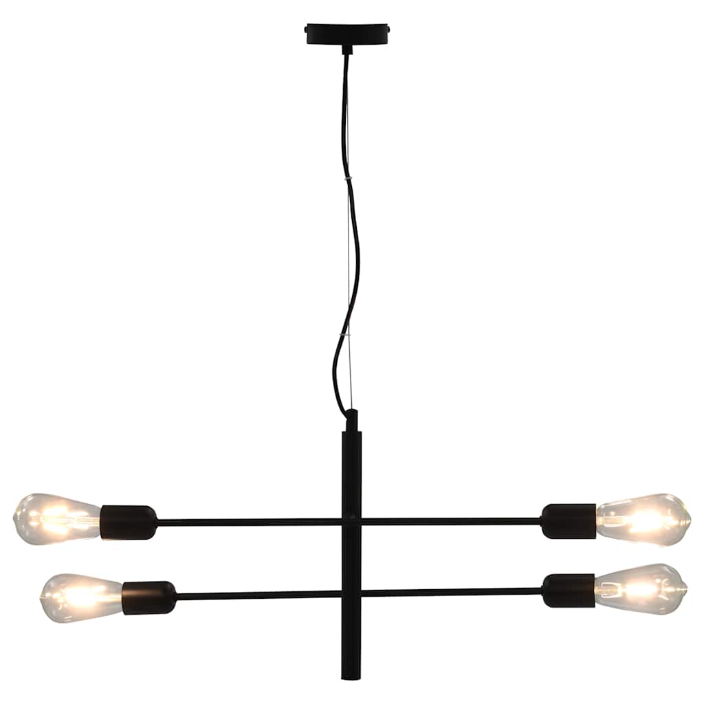 vidaXL Lustră cu becuri cu filament, negru, 2 W, E27 vidaXL Lustră cu becuri cu filament, negru, 2 W, E27