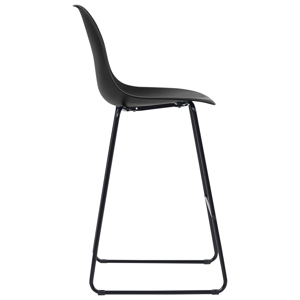 vidaXL Scaune de bar, 4 buc., negru, plastic