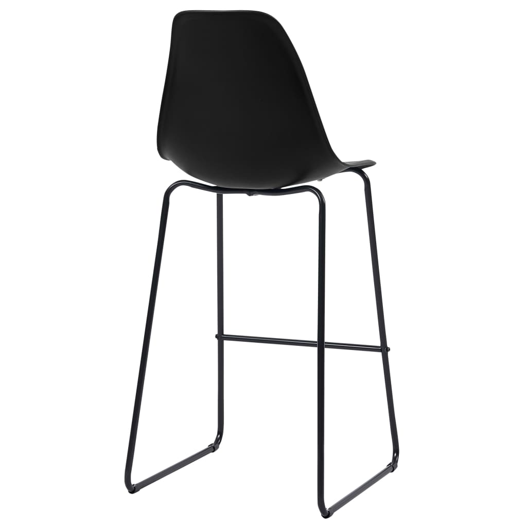 vidaXL Scaune de bar, 4 buc., negru, plastic