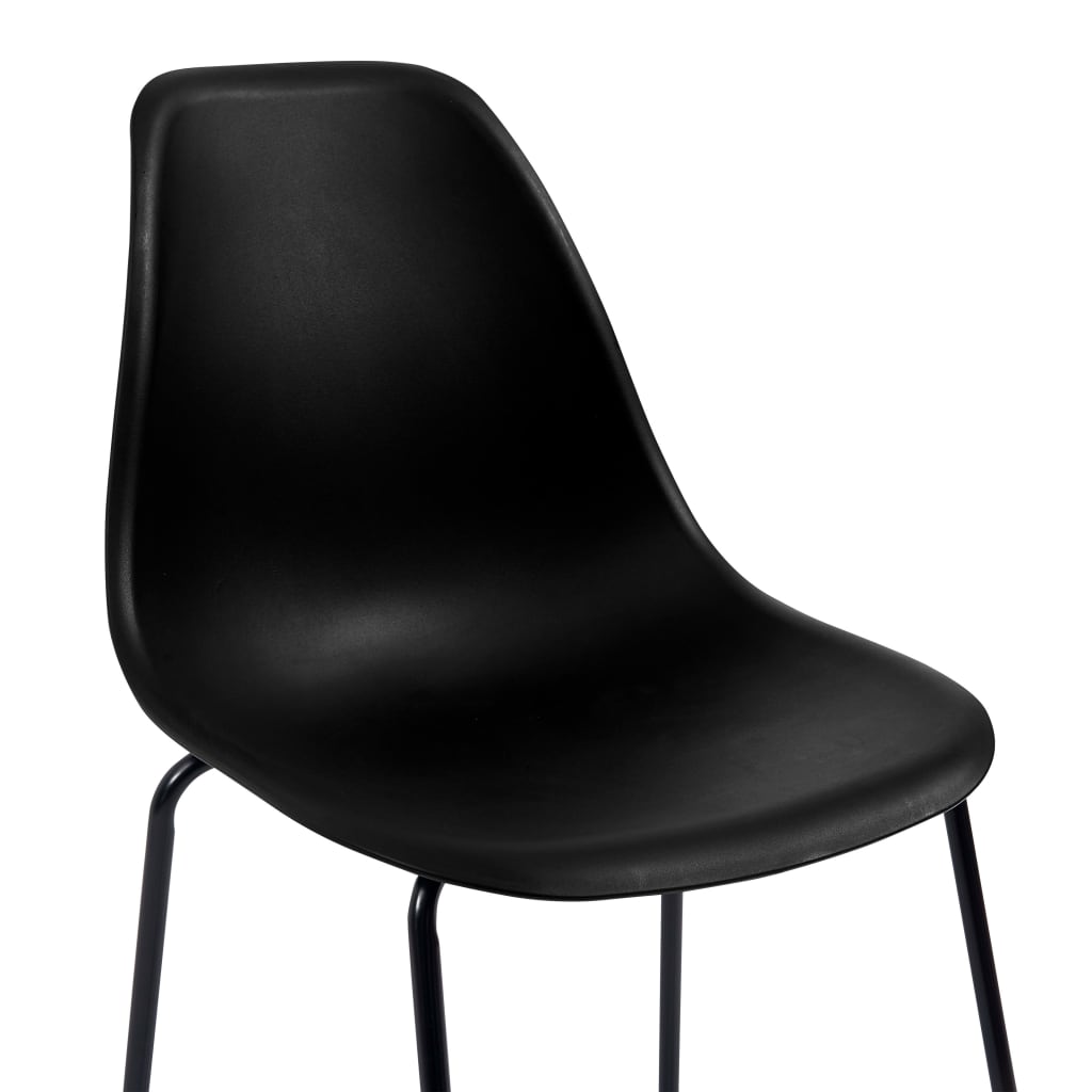 vidaXL Scaune de bar, 4 buc., negru, plastic
