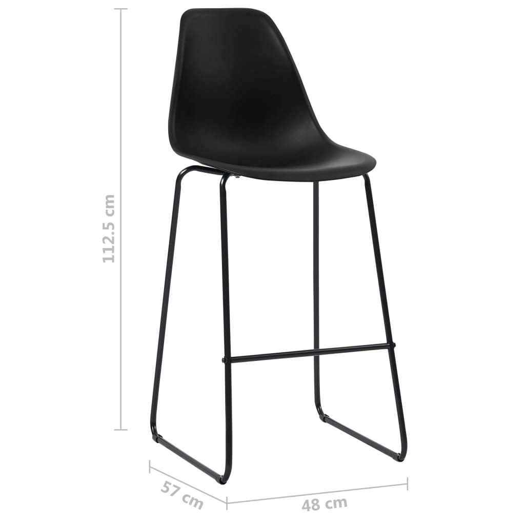 vidaXL Scaune de bar, 4 buc., negru, plastic