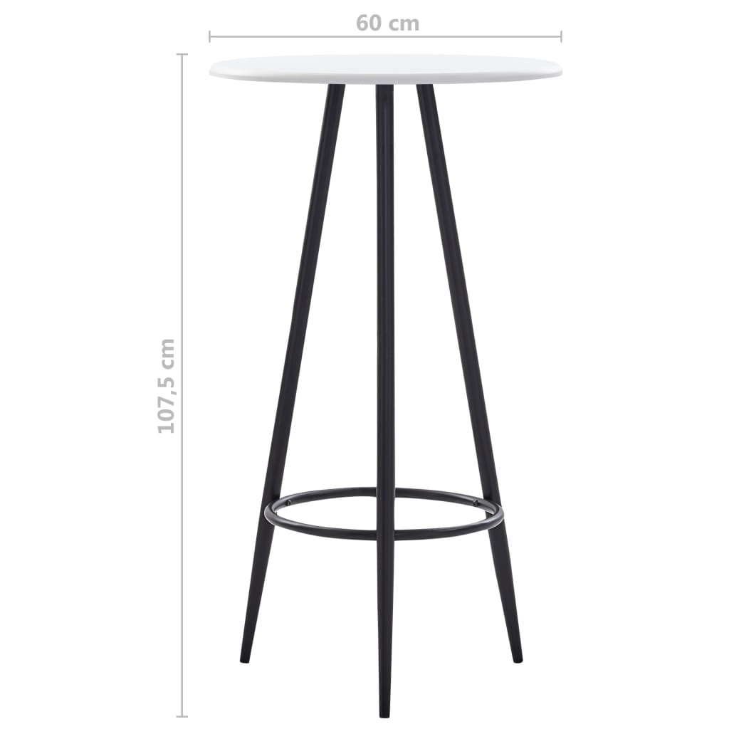 vidaXL Masă de bar, alb, 60 x 107,5 cm, MDF vidaXL Masă de bar, alb, 60 x 107,5 cm, MDF
