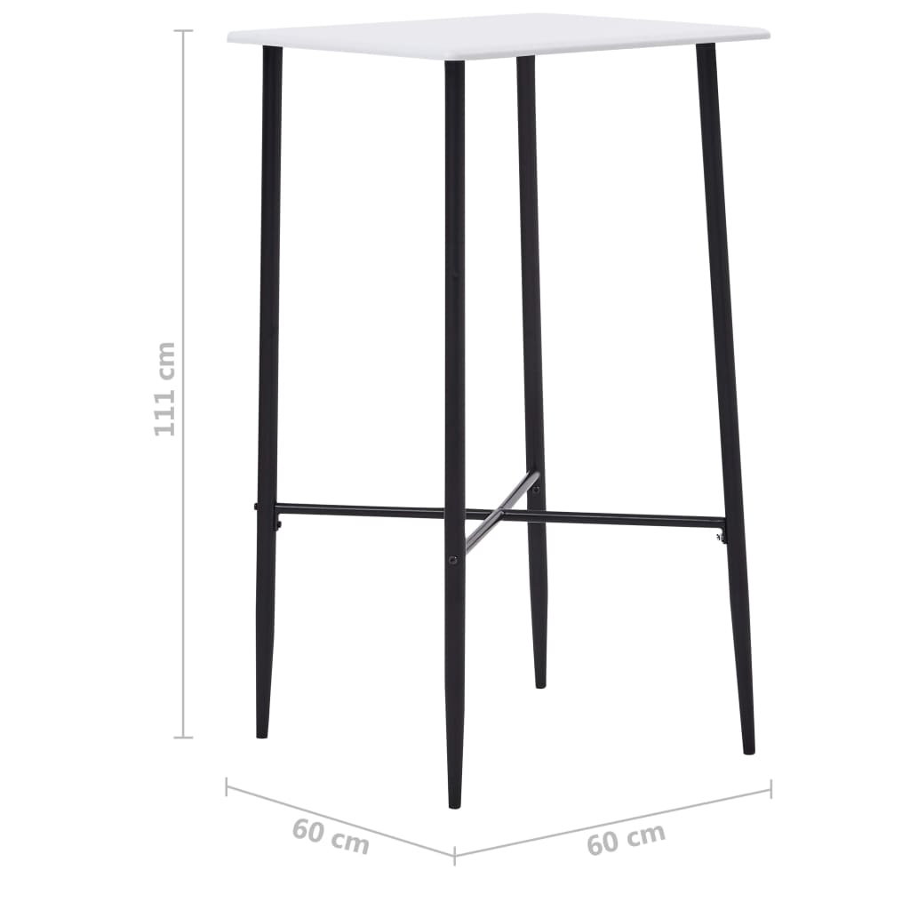vidaXL Masă de bar, alb, 60 x 60 x 111 cm, MDF vidaXL Masă de bar, alb, 60 x 60 x 111 cm, MDF