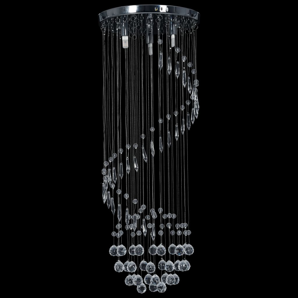 vidaXL Lustră cu mărgele de cristal, argintiu, spirală, G9 vidaXL Lustră cu mărgele de cristal, argintiu, spirală, G9