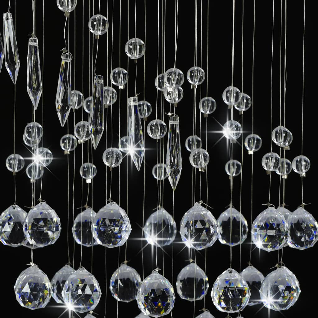 vidaXL Lustră cu mărgele de cristal, argintiu, spirală, G9 vidaXL Lustră cu mărgele de cristal, argintiu, spirală, G9
