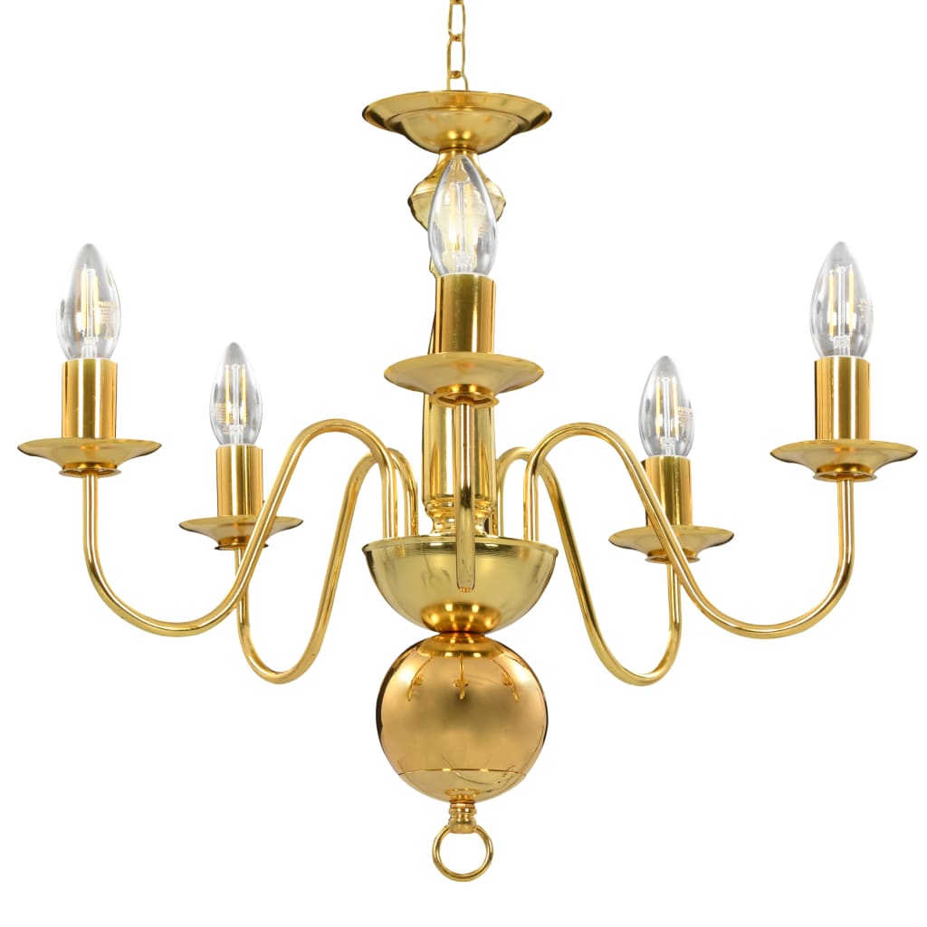 vidaXL Candelabru, auriu, 5 becuri E14 vidaXL Candelabru, auriu, 5 becuri E14