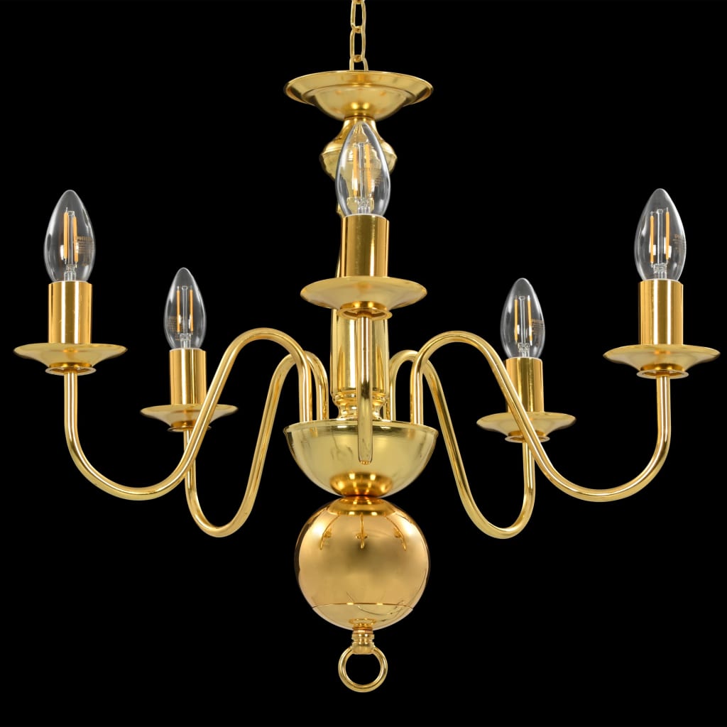vidaXL Candelabru, auriu, 5 becuri E14 vidaXL Candelabru, auriu, 5 becuri E14