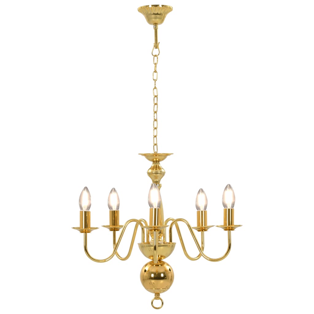 vidaXL Candelabru, auriu, 5 becuri E14 vidaXL Candelabru, auriu, 5 becuri E14