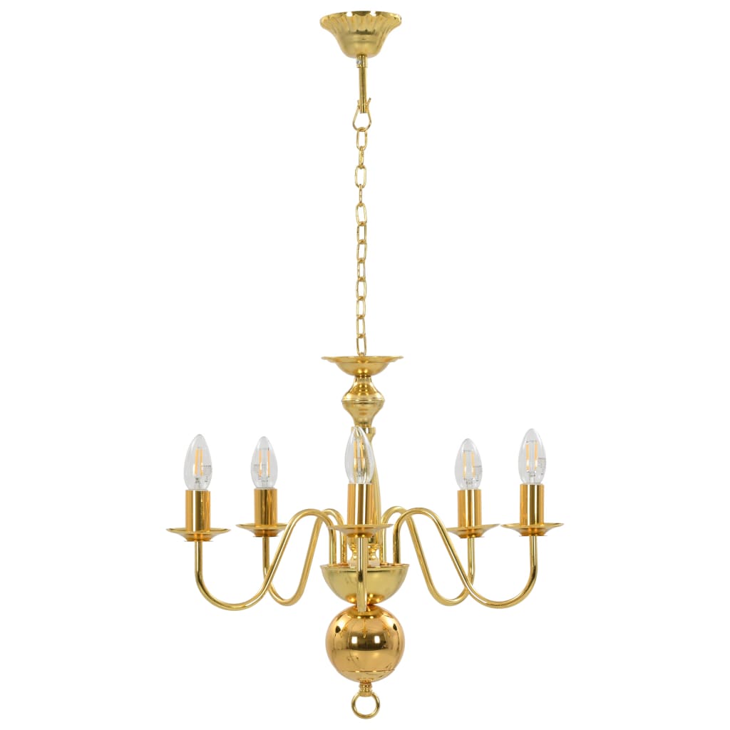 vidaXL Candelabru, auriu, 5 becuri E14 vidaXL Candelabru, auriu, 5 becuri E14