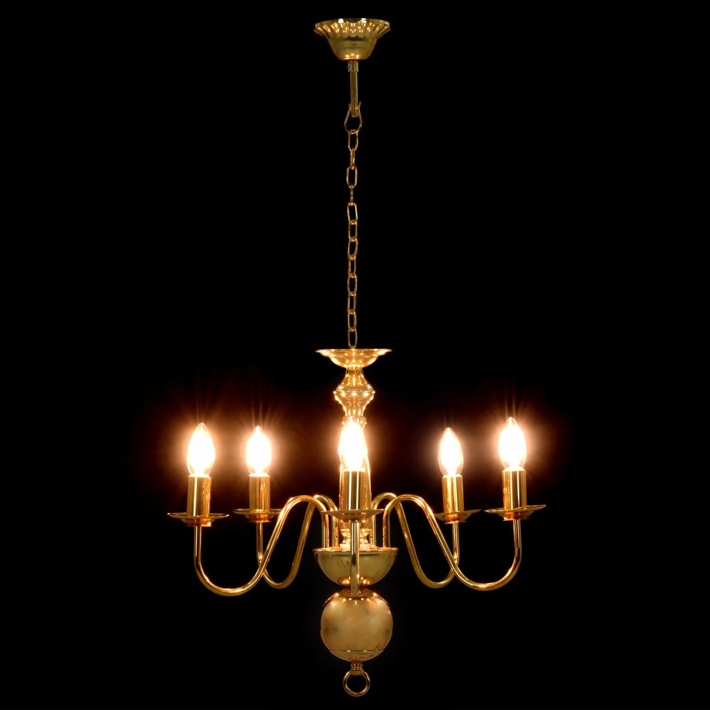 vidaXL Candelabru, auriu, 5 becuri E14 vidaXL Candelabru, auriu, 5 becuri E14