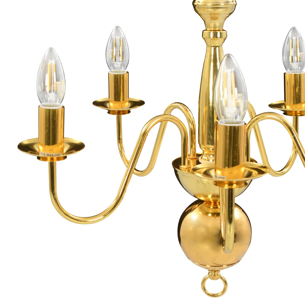 vidaXL Candelabru, auriu, 5 becuri E14 vidaXL Candelabru, auriu, 5 becuri E14