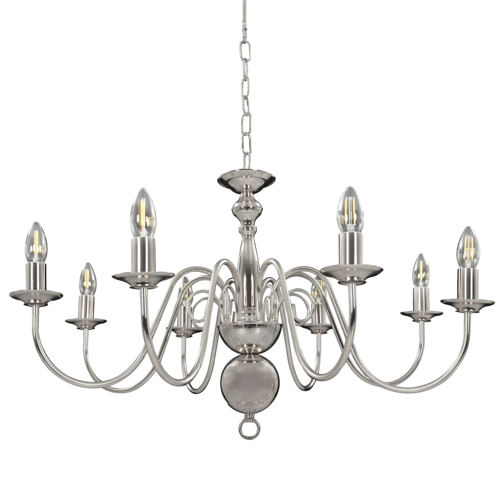 vidaXL Candelabru, argintiu, 8 becuri E14 vidaXL Candelabru, argintiu, 8 becuri E14