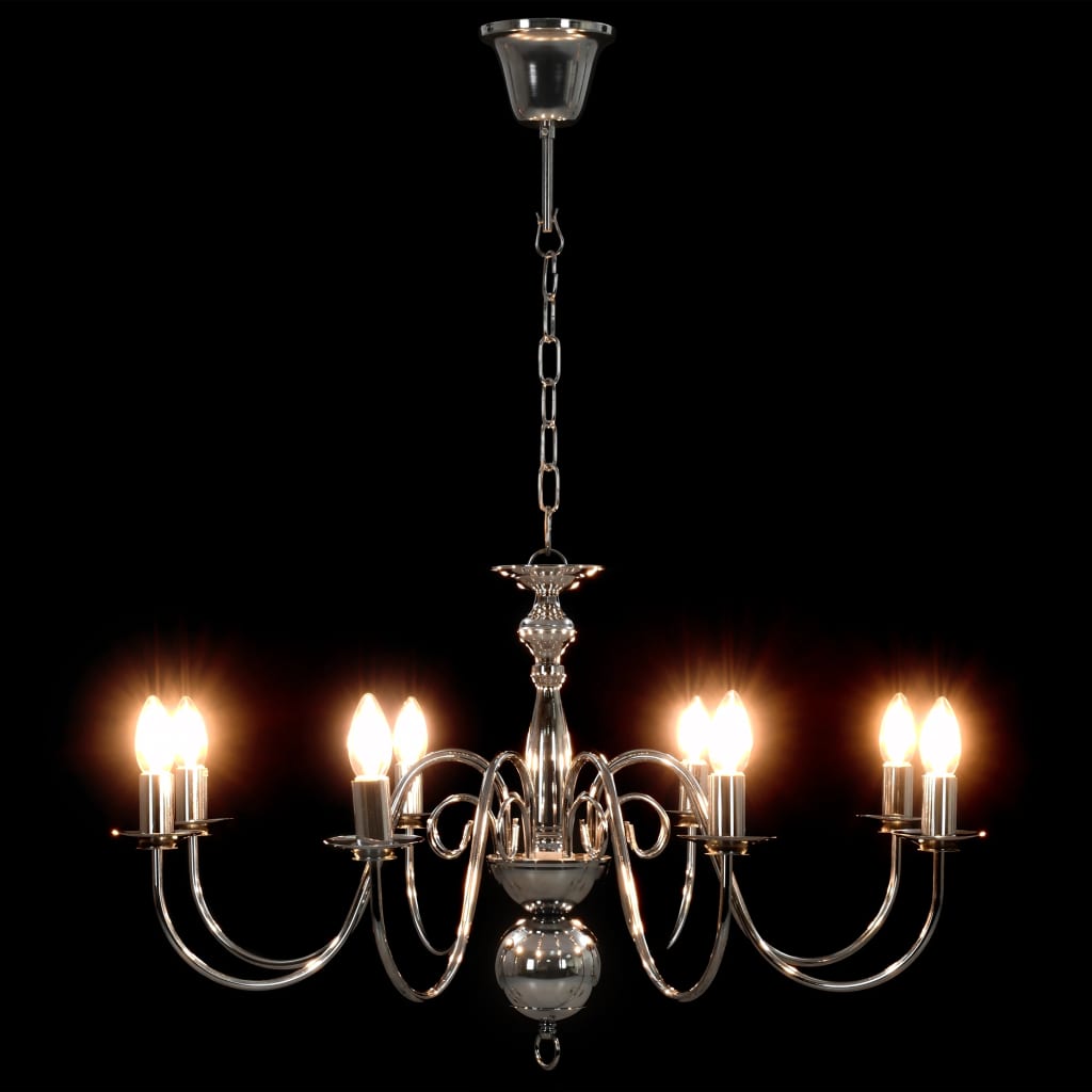 vidaXL Candelabru, argintiu, 8 becuri E14 vidaXL Candelabru, argintiu, 8 becuri E14