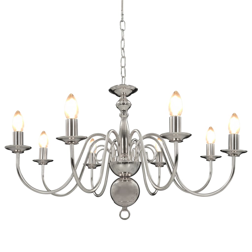 vidaXL Candelabru, argintiu, 8 becuri E14 vidaXL Candelabru, argintiu, 8 becuri E14
