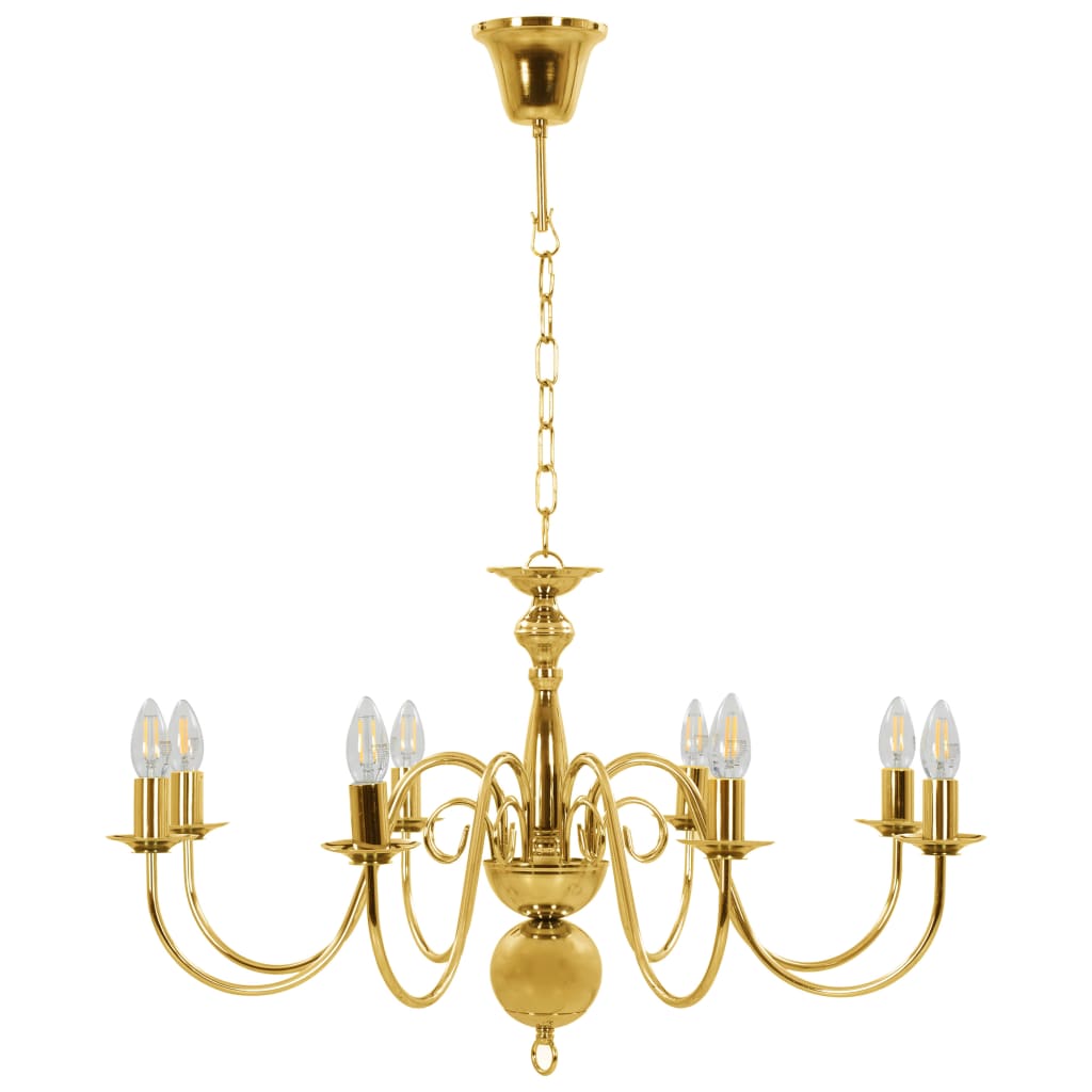 vidaXL Candelabru, auriu, 8 becuri E14 vidaXL Candelabru, auriu, 8 becuri E14