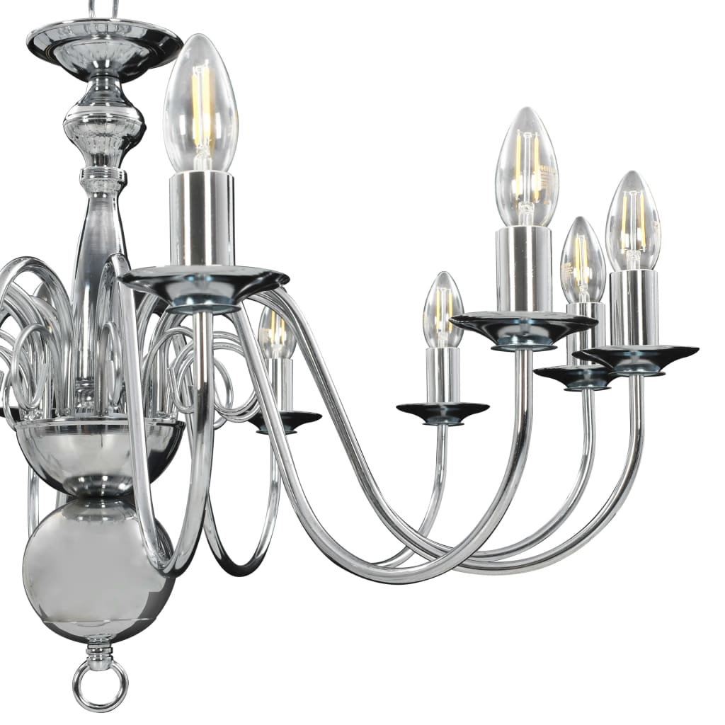 vidaXL Candelabru, argintiu, 12 becuri x E14