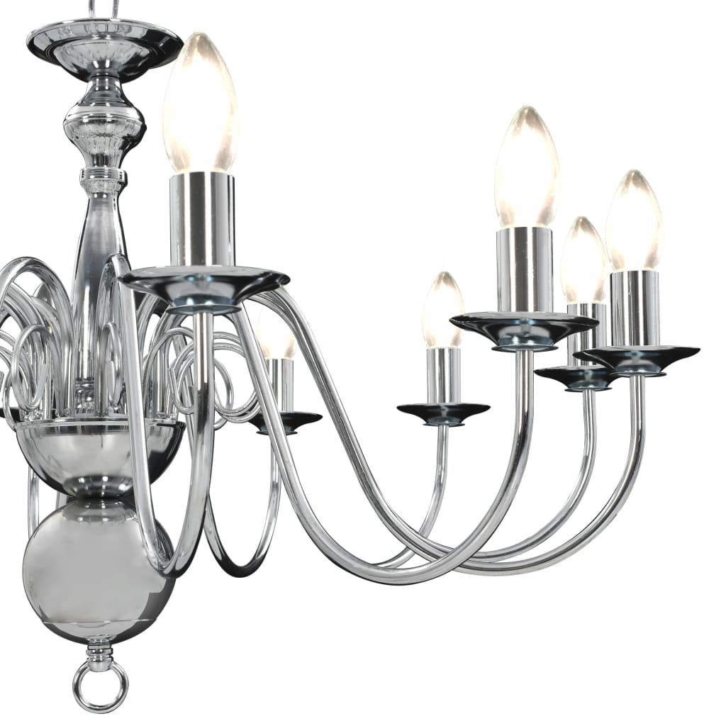 vidaXL Candelabru, argintiu, 12 becuri x E14