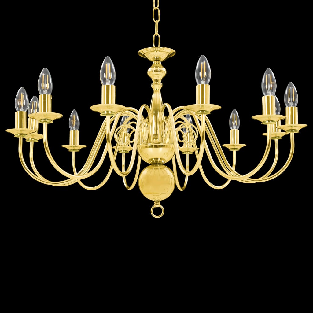 vidaXL Candelabru, auriu, 12 becuri E14 vidaXL Candelabru, auriu, 12 becuri E14
