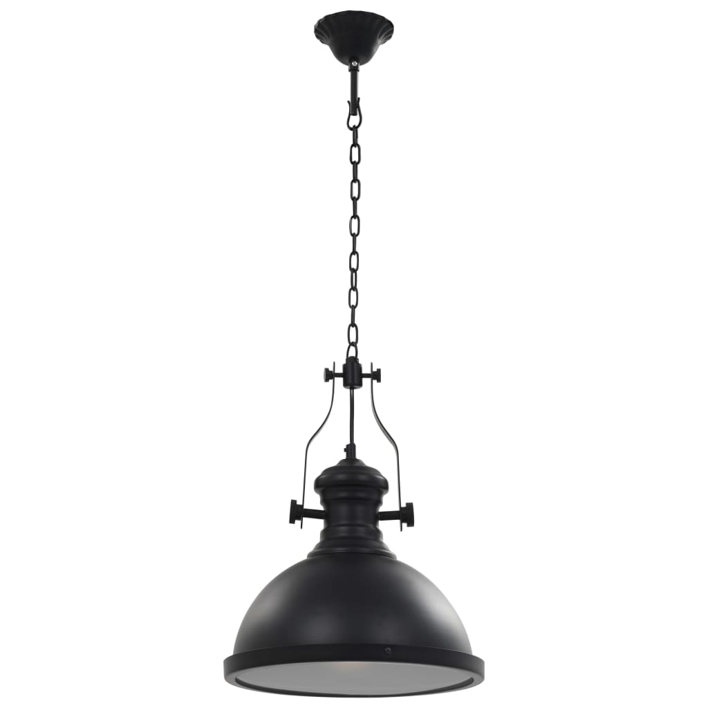 vidaXL Lustră, negru, rotundă, E27 vidaXL Lustră, negru, rotundă, E27