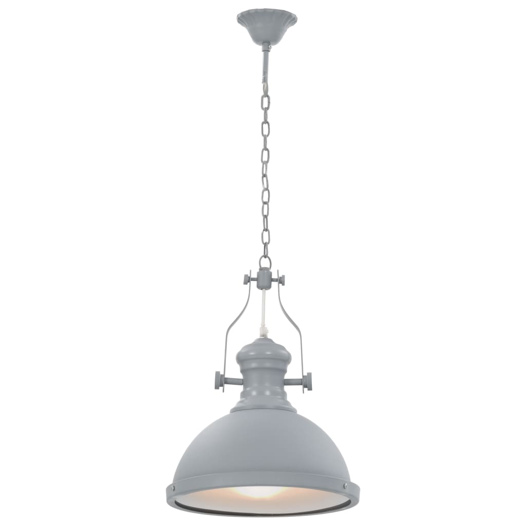 vidaXL Lustră, gri, rotundă, E27 vidaXL Lustră, gri, rotundă, E27