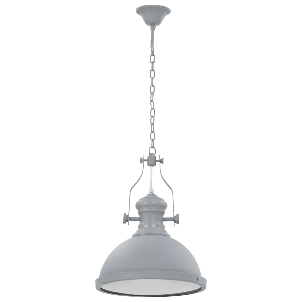 vidaXL Lustră, gri, rotundă, E27 vidaXL Lustră, gri, rotundă, E27