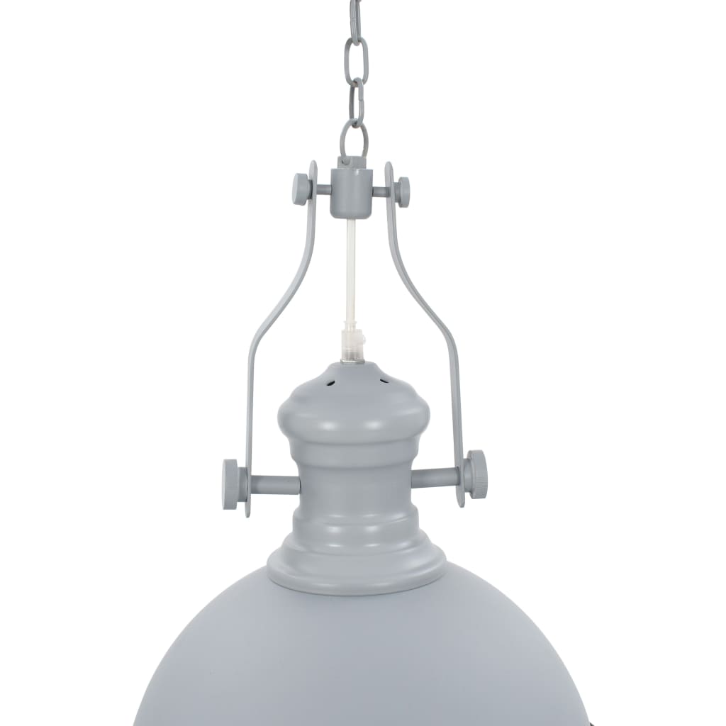 vidaXL Lustră, gri, rotundă, E27 vidaXL Lustră, gri, rotundă, E27