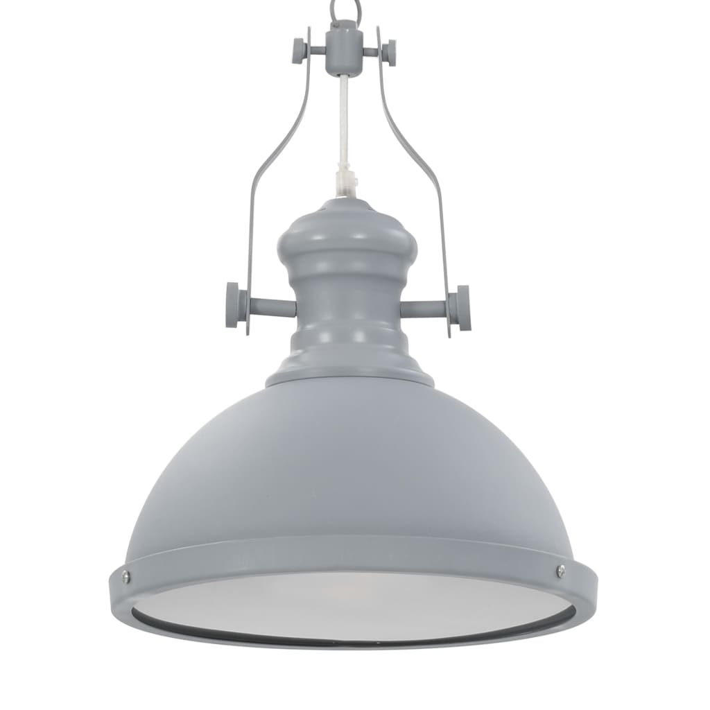 vidaXL Lustră, gri, rotundă, E27 vidaXL Lustră, gri, rotundă, E27