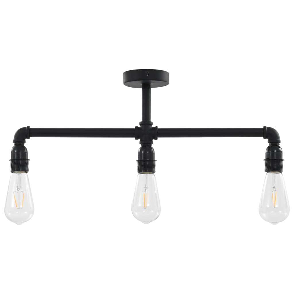 vidaXL Lampă de tavan, negru, 3 becuri x E27 vidaXL Lampă de tavan, negru, 3 becuri x E27