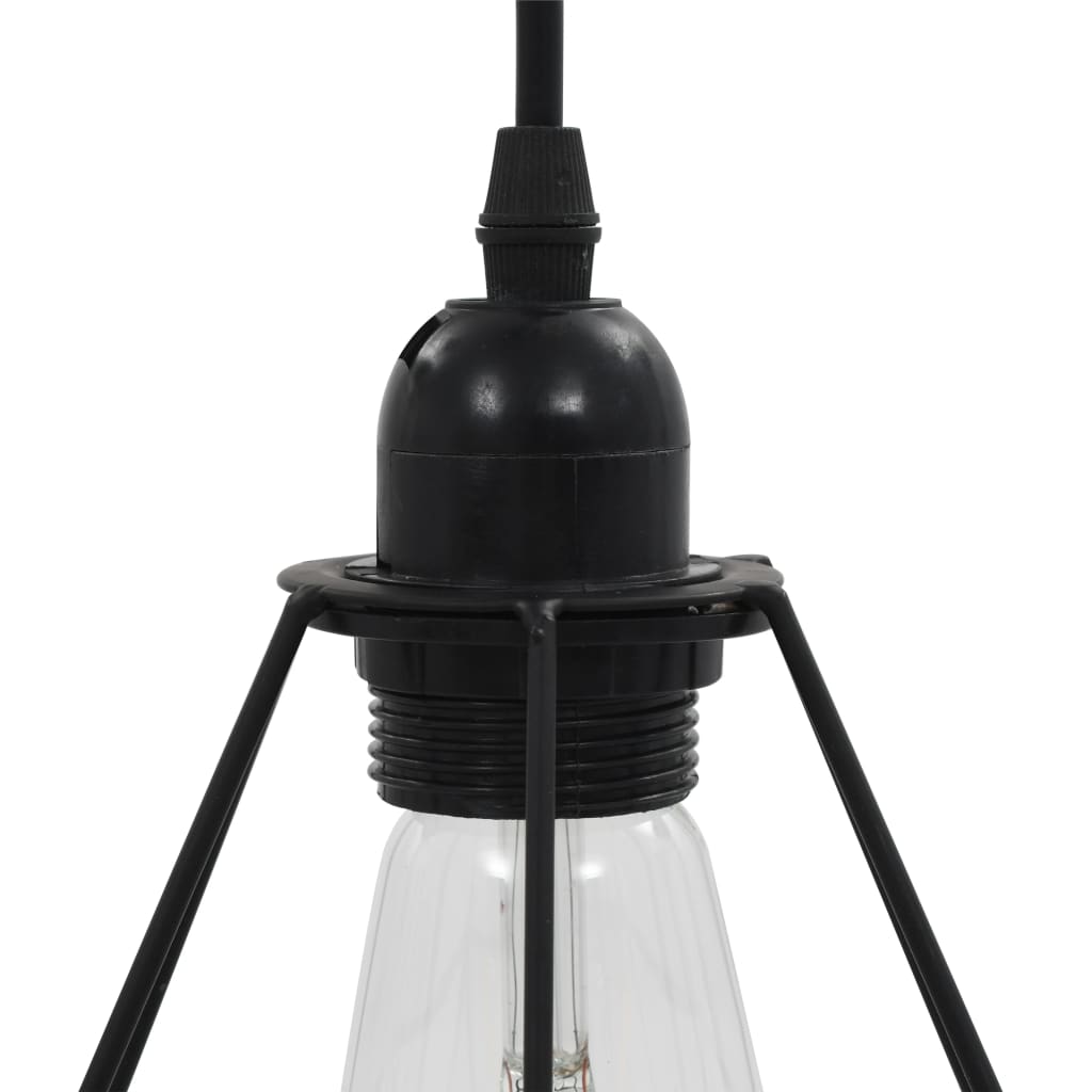 vidaXL Lustră, design diamant, negru, 3 becuri x E27 vidaXL Lustră, design diamant, negru, 3 becuri x E27