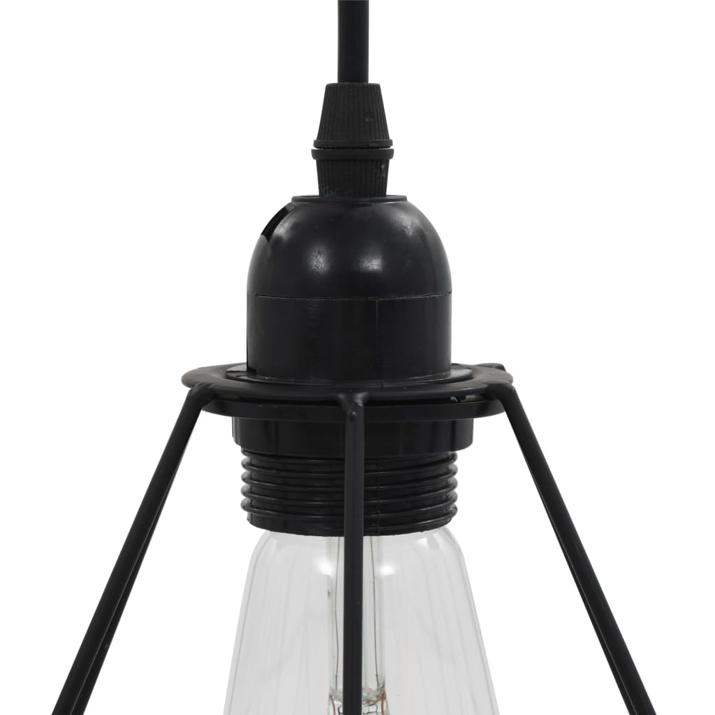 vidaXL Lustră cu design diamant, negru, 3 x bec E27 vidaXL Lustră cu design diamant, negru, 3 x bec E27