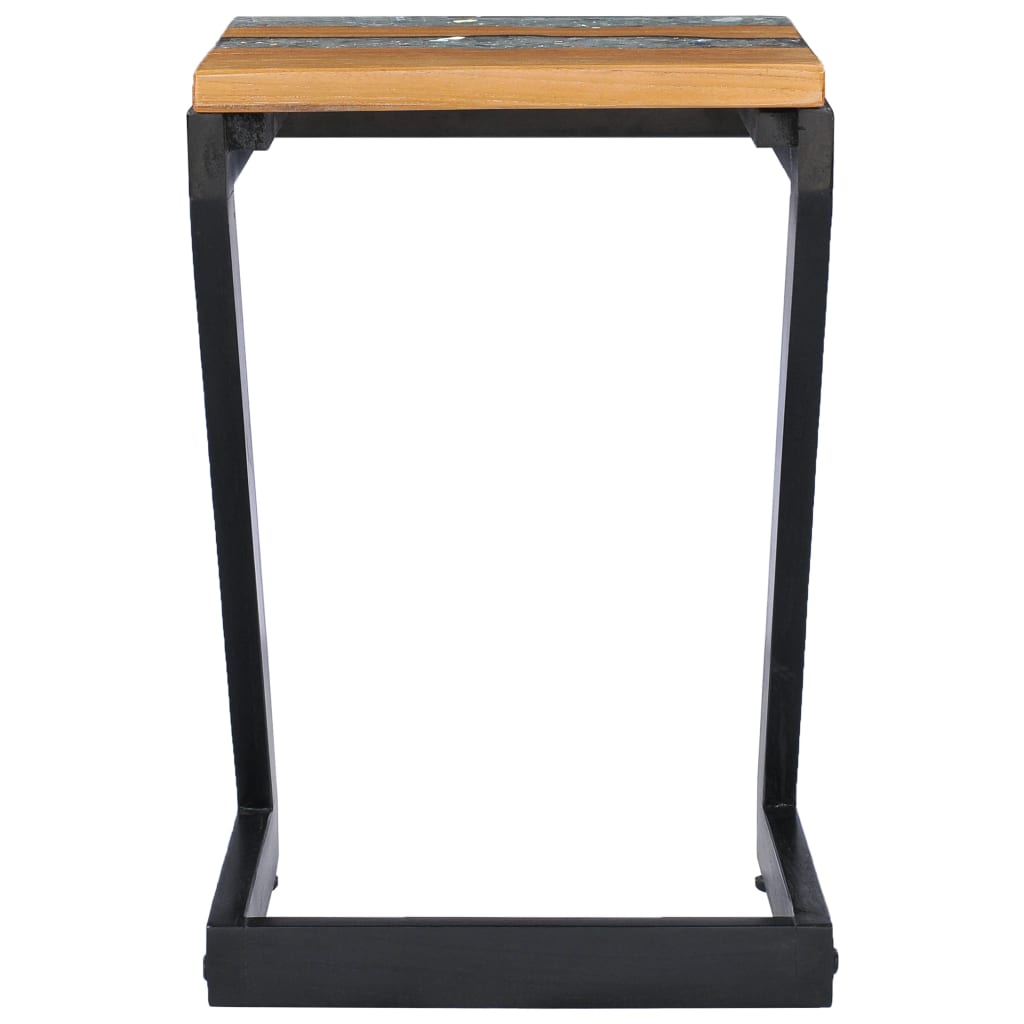 vidaXL Măsuță de cafea, 30 x 30 x 50 cm, lemn masiv tec și polirășină vidaXL Măsuță de cafea, 30 x 30 x 50 cm, lemn masiv tec și polirășină