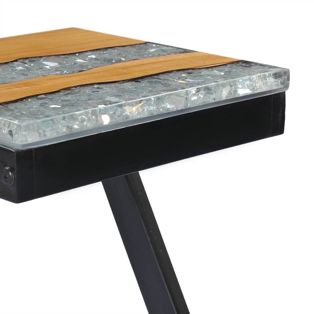 vidaXL Măsuță de cafea, 30 x 30 x 50 cm, lemn masiv tec și polirășină vidaXL Măsuță de cafea, 30 x 30 x 50 cm, lemn masiv tec și polirășină